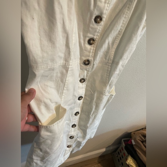 NWT Madewell Linen Cotton Puff Sleeve Mini Dress in Lighthouse Size 4 - Picture 7 of 7